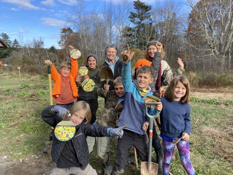Otter Trails Homeschool Group help plant 5,800 daffodils last fall for the Spring 2024 bloom. (Photo courtesy Belfast Daffodil Project)