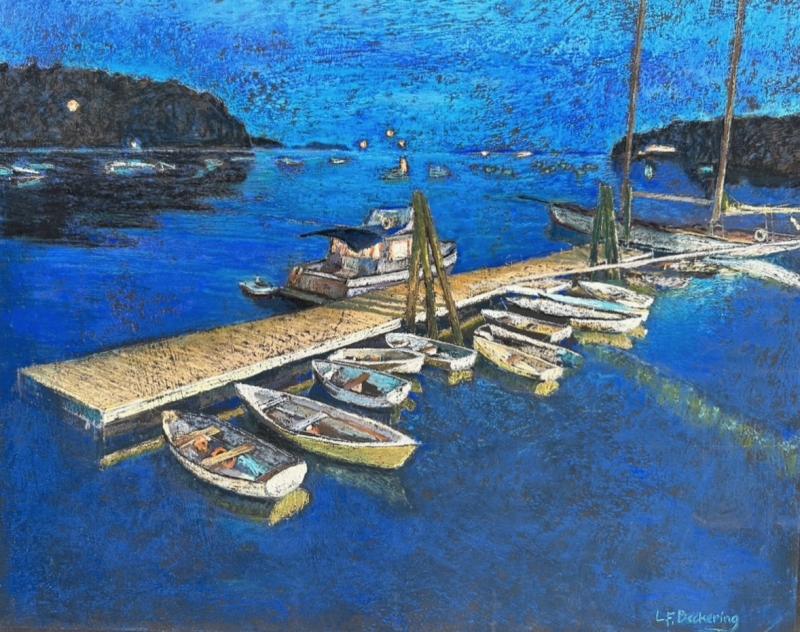 Laura Beckering’s Evening, Rockport Harbor, ME. (Photo courtesy Arts in the Barn/Cushing Historical Society)