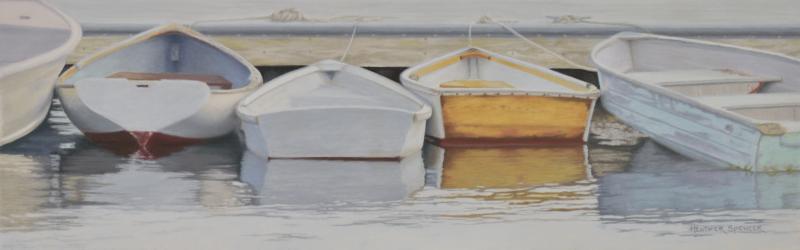 Heather Spencer’s Port Clyde Tenders. (Photo courtesy Arts in the Barn/Cushing Historical Society)