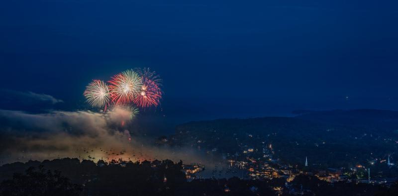 July 4, 2024, fireworks over Camden Harbor. (Photo courtesy Peter Ralston)