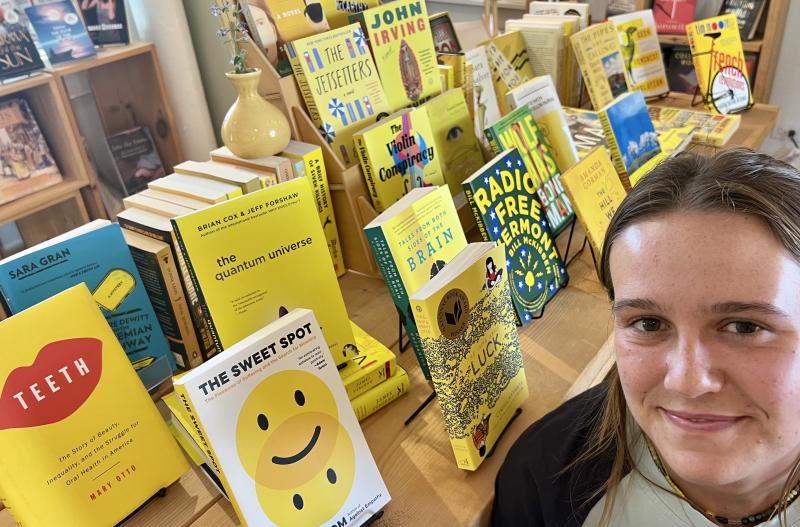 All proceeds from all yellow books at Barnswallow Books go to Finding Our Voices in July!