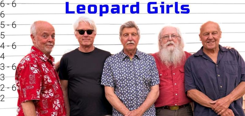 Jazz-Rock band Leopard Girls posed for their "mug shot." (Photo courtesy Lincoln County Historical Association)