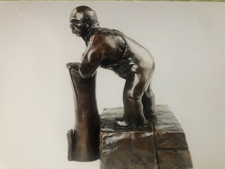 Bill Jackson, "Looking Out", bronze. (Photo courtesy Arts In The Barn/ Cushing Historical Society)