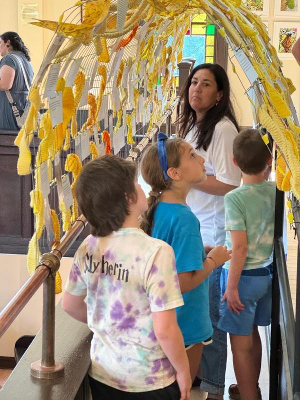 Children viewing the exhibit at the Jewish Museum in Portland Aug. 1. (Photo courtesy Jordan Cohen)
