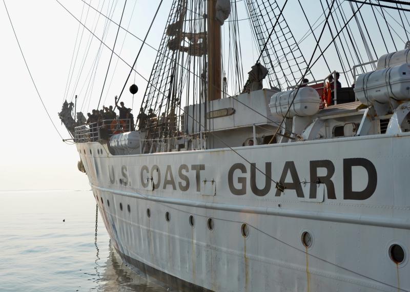 The Eagle at anchor near Owls Head in Penobscot Bay, Aug. 2, 2024. (Photo by Lynda Clancy)