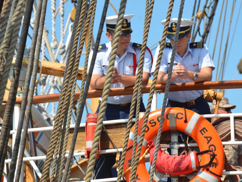 Officers aboard the Eagle. (Photo by Lynda Clancy)