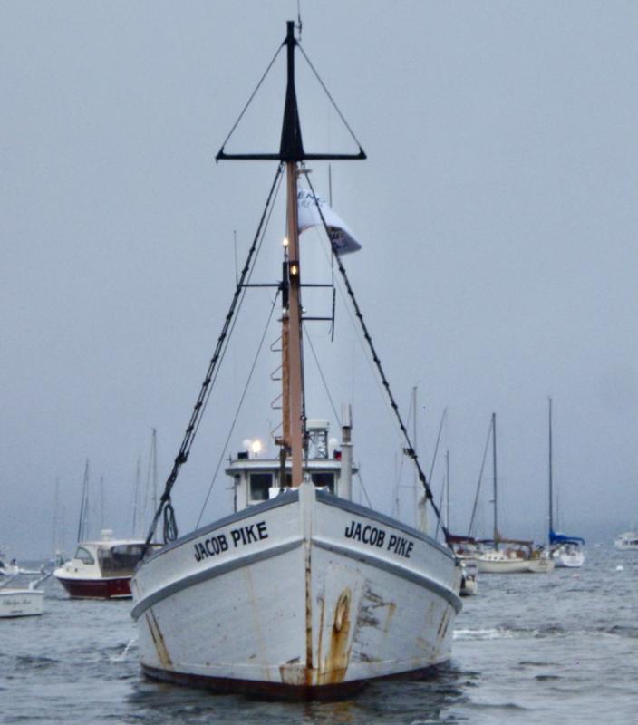 The Jacob Pike in Rockland Harbor, Aug. 8, 2008. (Photo courtesy Sumner Pike Rugh)