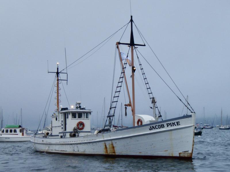 The Jacob Pike in Rockland Harbor, Aug. 8, 2008. (Photo courtesy Sumner Pike Rugh)