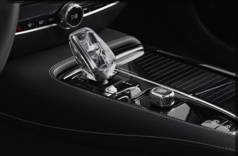 The XC60 Black Edition’s Swedish Orrefors crystal gear-selector knob: Click it back or ahead to choose D or R. The large button aft of it is the ignition switch: Twist it clockwise an eighth of a turn to start the engine; to shut everything off, do it again.