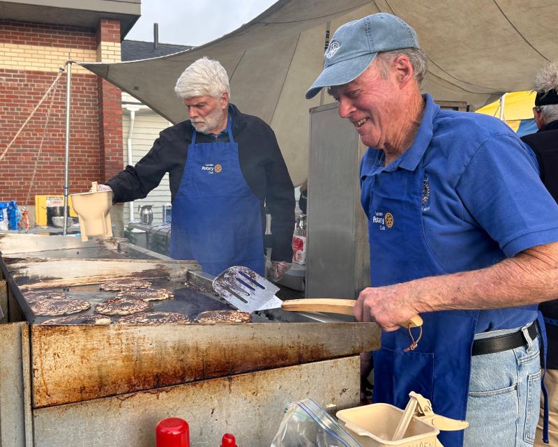 Pancake Breakfast is an annual Windjammer Festival tradition hosted by the Camden Rotary (Photo by Lynda Clancy)