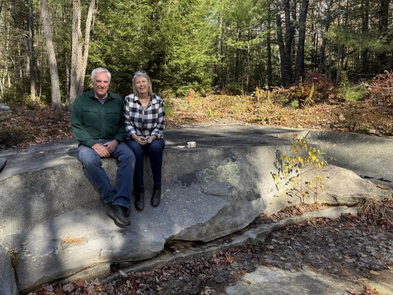 Randy and Jill Harvey in their backyard quarry. (Photo by Ed O’Brien) Quarry