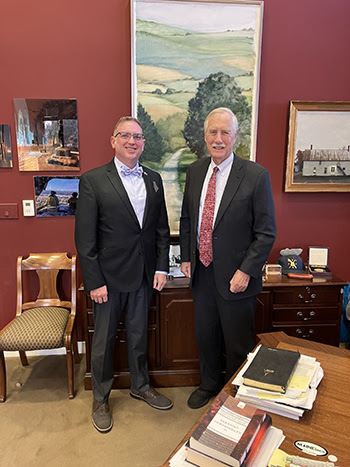 While in Washington, D.C., Joshua Chard met with Maine Senator Angus King. (Photo courtesy Maine Department of Education) While in Washington, D.C., Joshua Chard met with Maine Senator Angus King. (Photo courtesy Maine Department of Education)