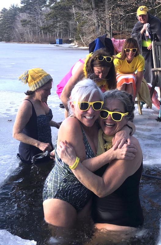This hug at last year's “Love Ourselves” cold water dip exemplifies the love and community Finding Our Voices is bringing to Maine women with its February events, according to FOV, in a news release. Hugging at 2024’s Wander Women’s dip in Union are Carla Armbuster and Carol Miller. Back (l-r): Cathy Kelly, Kerry Hadley, Emily Peckham, and Laura Cabot. (Photo by Erja Lipponen) This hug at last year's “Love Ourselves” cold water dip exemplifies the love and community Finding Our Voices is bringing to Maine women with its February events, according to FOV, in a news release. Hugging at 2024’s Wander Women’s dip in Union are Carla Armbuster and Carol Miller. Back (l-r): Cathy Kelly, Kerry Hadley, Emily Peckham, and Laura Cabot. (Photo by Erja Lipponen)