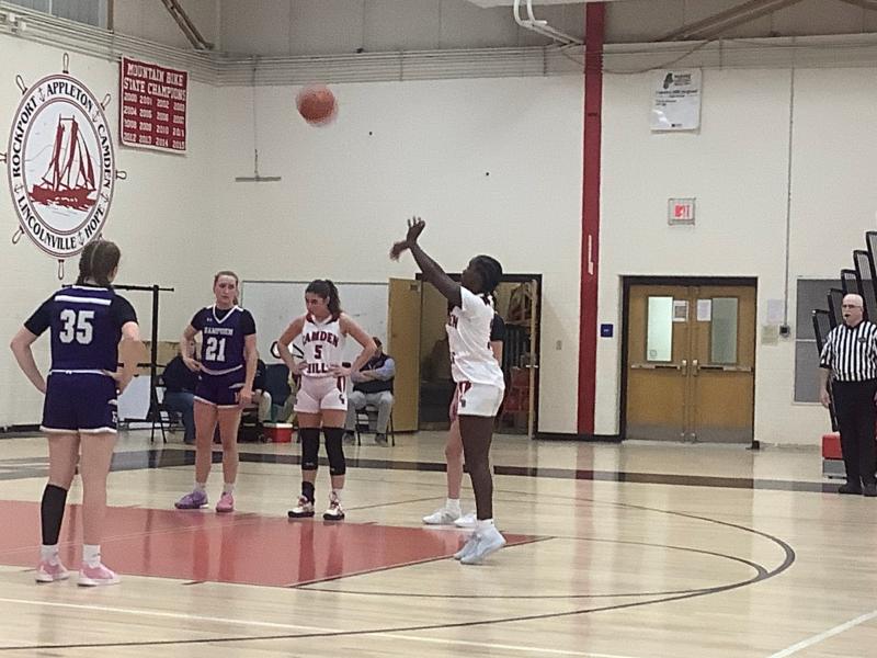 Camden Hills Regional High School Girls Varsity Basketball team vs Hampden Academy, Jan. 27. (Photo by Eric Lear) Camden Hills Regional High School Girls Varsity Basketball team, Jan. 27. (Photo by Eric Lear)