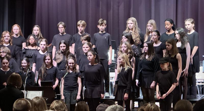 LCS Middle School Choir at their winter concert this week. (Photo by Ed O’Brien) Music