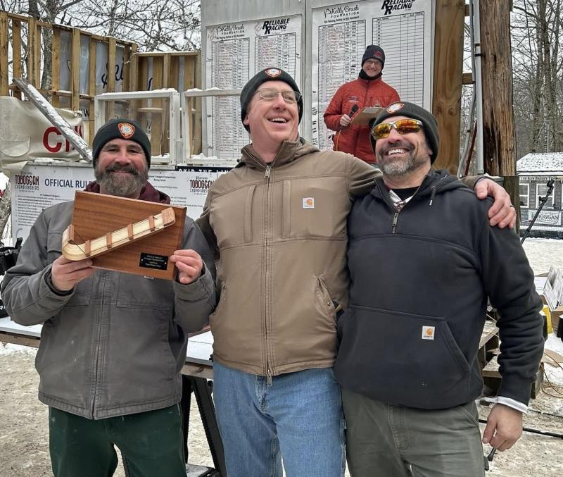 Ben Hazen, Donnie Fullington, and Brandon Allen take home the silver! (Photo by Kristen Hazen) Toboggan