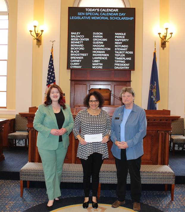 From the left: Senate President Mattie Daughtry, Anna Carpenter, and Sen. Pinny Beebe-Center. (Photo courtesy Maine Legislature
Senate Majority Office) From the left: Senate President Mattie Daughtry, Anna Carpenter, and Sen. Pinny Beebe-Center. (Photo courtesy Maine Legislature Senate Majority Office)