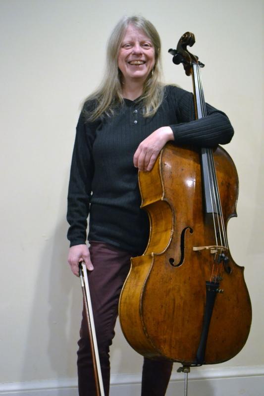 Kristi Spilde started playing cello in the 4th grade. In high school she was a member of the Moorhead High Apollo Strings, and in 1976 she toured Romania with the ensemble. Spilde studies with Paul Ross, founding cellist of the Portland String Quartet. In addition to playing with the Penobscot Bay Orchestra, she is principal cellist with the Augusta Symphony Orchestra. Spilde’s cello dates from 1752, in the Lowlands of Europe. She lives in Lincolnville with her husband, Ron Pinkham, and their cat, Betty. (Photo courtesy Penobscot Bay Orchestra) Kristi Spilde started playing cello in the 4th grade. In high school she was a member of the Moorhead High Apollo Strings, and in 1976 she toured Romania with the ensemble. Spilde studies with Paul Ross, founding cellist of the Portland String Quartet. In addition to playing with the Penobscot Bay Orchestra, she is principal cellist with the Augusta Symphony Orchestra. Spilde’s cello dates from 1752, in the Lowlands of Europe. She lives in Lincolnville with her husband, Ron Pinkham, and their cat, Betty. (P