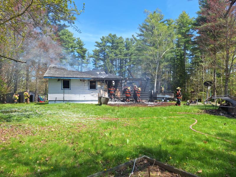 The house located at 325 West Street was heavily damaged by a fast- moving fire on May 13 that began around 12 p.m. (Photo by Sarah Shepherd) Smoke