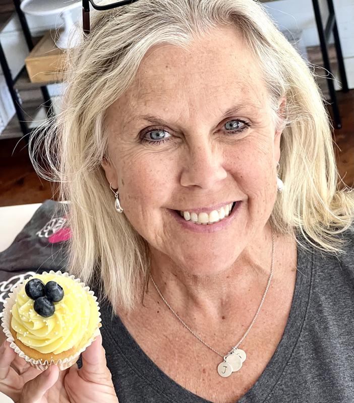 Vicki Murray with the “Into the Light!” lemon cupcake at Laugh Loud, Smile Big in Camden. Murray writes about transcending physical and emotional abuse by her first husband in her new book "Cupcake Lady". (Photo by Patrisha McLean) Vicki Murray with the “Into the Light!” lemon cupcake at Laugh Loud, Smile Big in Camden. Murray writes about transcending physical and emotional abuse by her first husband in her new book "Cupcake Lady". (Photo by Patrisha McLean)