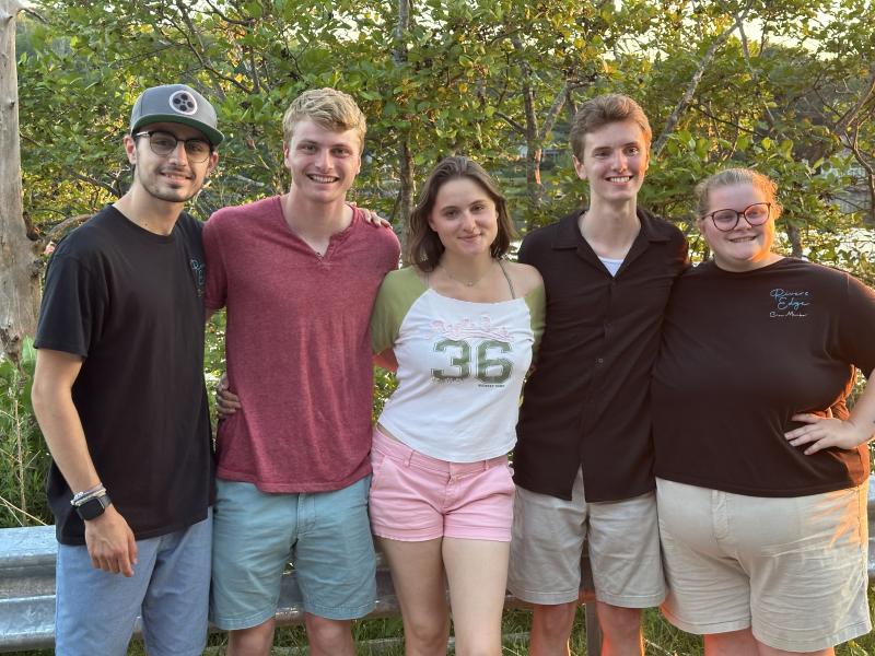 From left: Michael Russillo, Isaiah Morrissey, Cora Maple Lindell, Jared Lennon, and Piper Pavelich. (Courtesy photo) Five young people grin at the camera