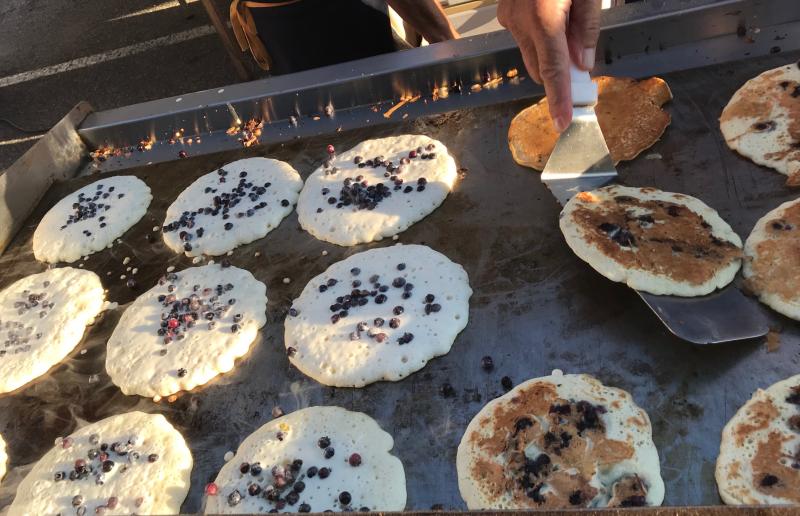 Delicious pancakes, plain or blueberry, await guests on August 30.