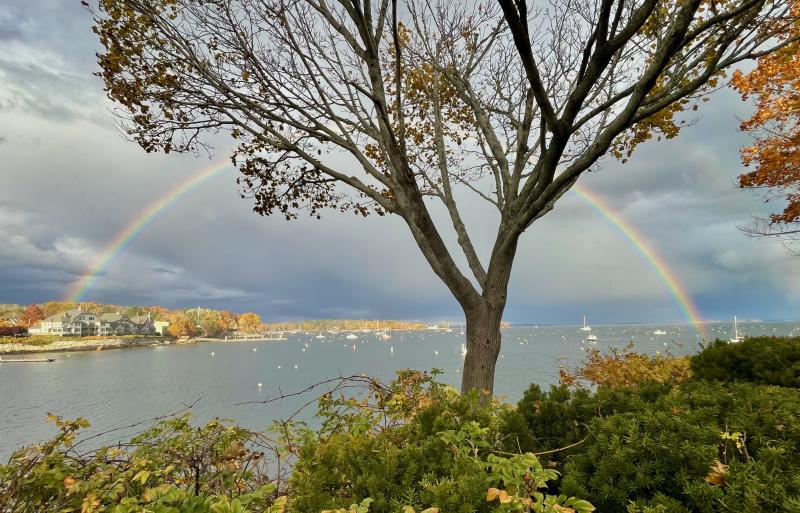 Beth Davis, of Rockport, caught a rainbow's full arc over Camden Harbor Oct. 26 around 4:30 p.m.  Beth Davis, of Rockport, caught a rainbow's full arc over Camden Harbor Oct. 26 around 4:30 p.m.