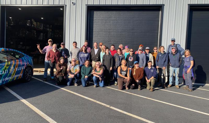 Group photo of work party participants