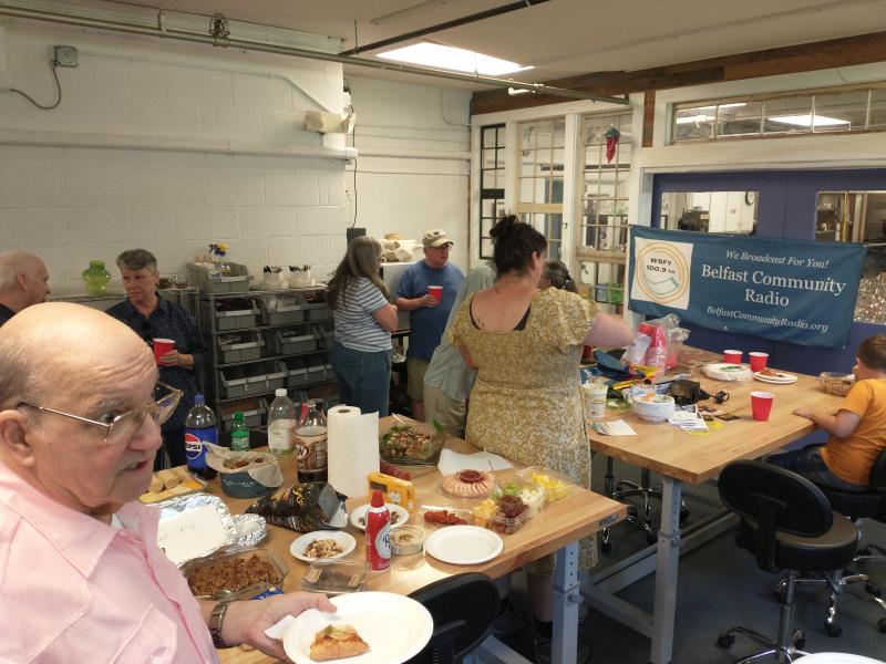 Maine Community Radio League's gathering at WBFY-LP in Belfast. Photo by Rachel Albury