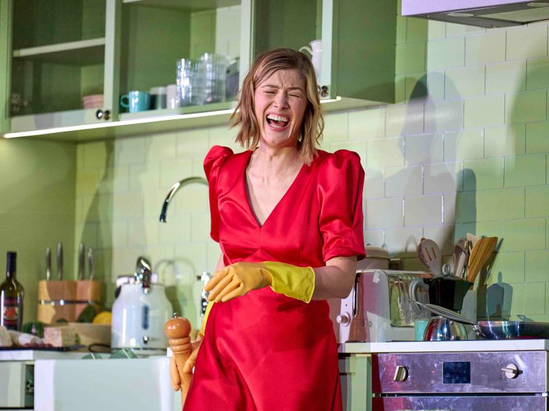 Woman in kitchen scene