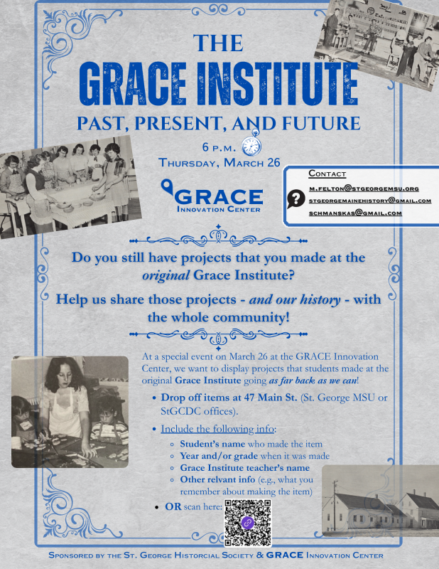 appeal in poster form for Grace Institute related items