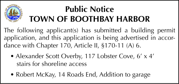 Town of Boothbay Harbor Building Permits 4-24-25