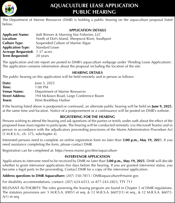 Brewer Aquaculture Lease 