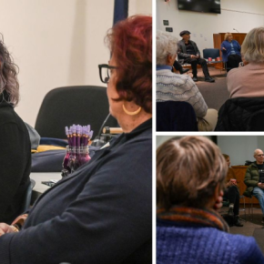 collage of photos from a death cafe gathering