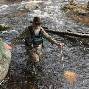 Close up of Eric Frohmberg in river
