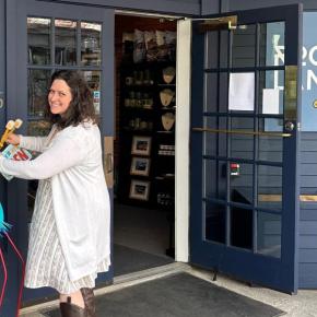 Christa Zuber opens the doors of the first indoor Rockland Makers Market to the public. Photo courtesy Christa Zuber