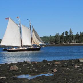 The J & E Riggin schooner is a familiar sight in Midcoast waters.  Photo by Kay Stephens