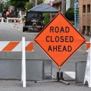 Lane closure side street