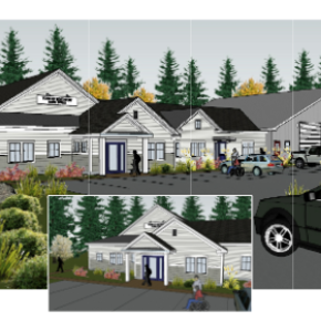 rendering of proposed community building