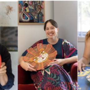 collage of artists with their plates