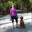 Cheryl Lezin of Warren with her dog Trapper at the Children's Chapel 