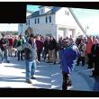 City Planner Wayne Marshall addresses a large crowd outside the Belfast Boathouse at the Harbor Walk grand opening, Nov. 9. (Photo by Ethan Andrews)