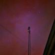 Ham radio tower, on Matinicus, bold against a solar storm and aurora borealis.  (Photo by Paul Murray)
