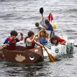 These valiant young rowers took part in the Kids Kategory of Belfast Rotary Club’s Cardboard Boat Races, sponsored by Front Street Shipyard, at the 17th annual Belfast Harbor Fest on Aug. 18.