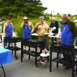 Belfast Rotary Club served more than 200 blueberry pancake breakfasts on Saturday morning, Aug. 17, at the 17th annual Belfast Harbor Fest, hosted by Belfast Rotary Club.