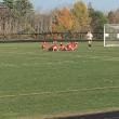 Camden Hills Girls Varsity Soccer Team taking a rest. (Photo by Eric Lear)