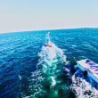 Hauling a fiberglass swimming pool across Penobscot Bay Nov. 25 (Photo courtesy Premier Pools and Spas)