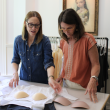 Tracy Fine and Becky Johnson, at work at FlatWear Design, in Camden. (Photo courtesy FlatWear Design)