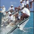 Contestants "ride de pry" while jostling for position at the Bahamas Family Island Regatta. (Photo courtesy Art Paine and Come Boating)