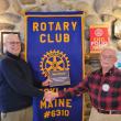 Rockland Rotary President Mike Flanagan (L), presented Rockland Rotarian Ken Gricus (R), with a special award honoring his 52 years as a Rockland Rotarian, with 50 years of Perfect Attendance. (Photo courtesy Ferolyn Curtis)